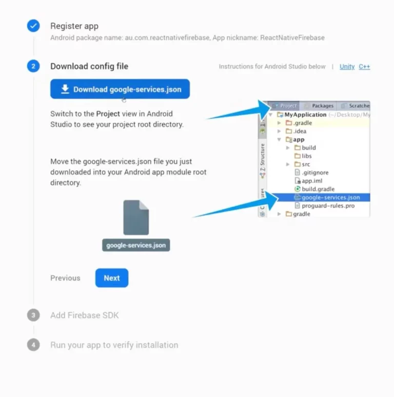 download your app in firebase