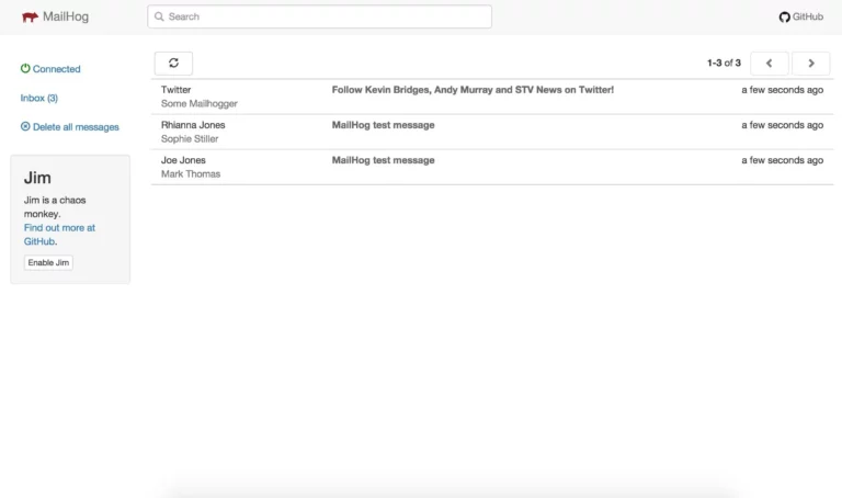 mailhog localhost