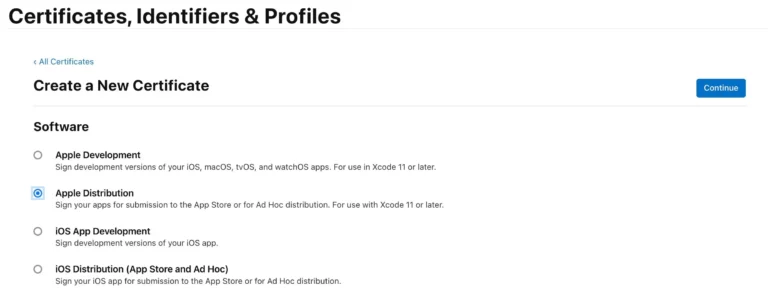 create a new certificate
